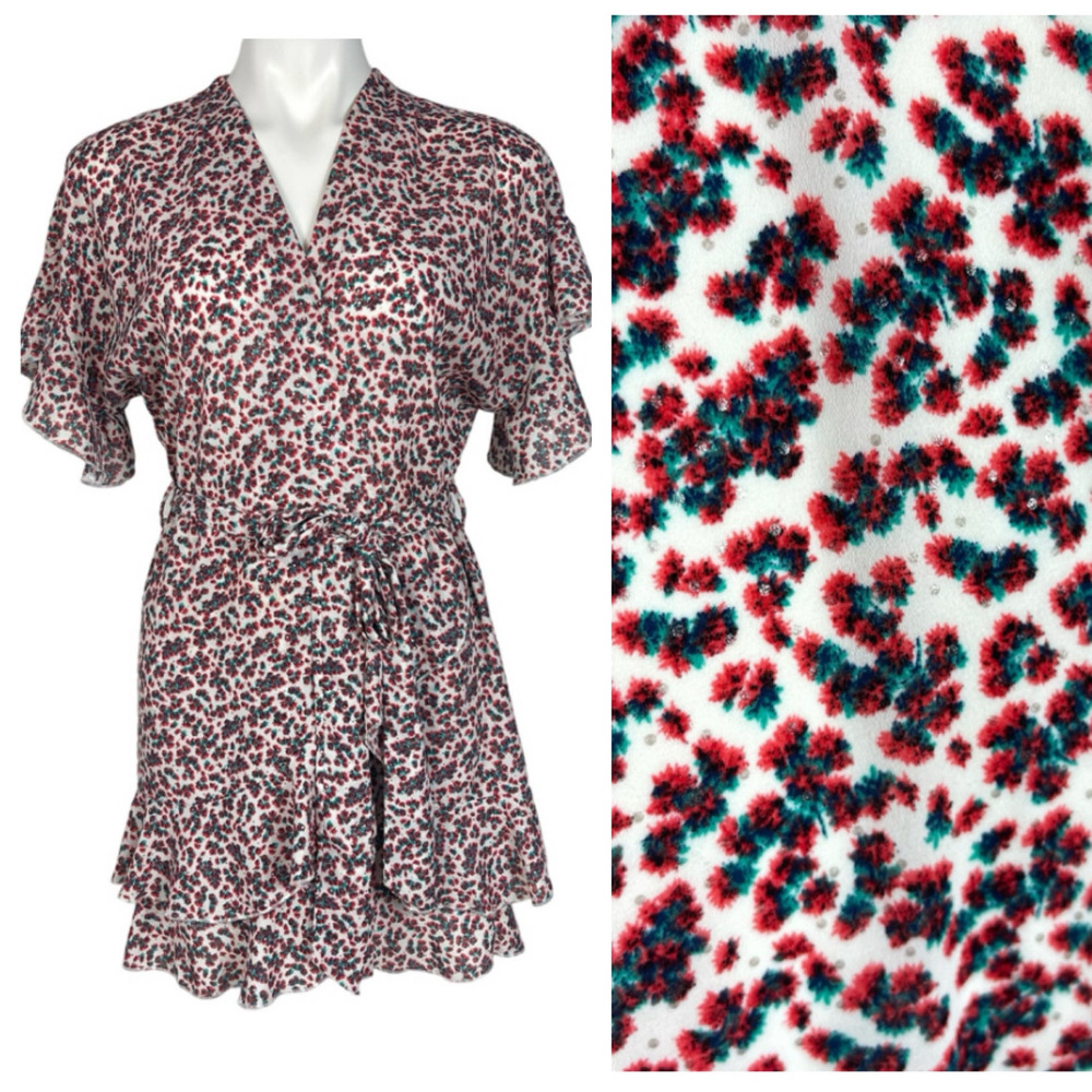 Sabina Musayev Cottagecore Ruffle Mini Dress Ditsy Floral Romantic Feminine S